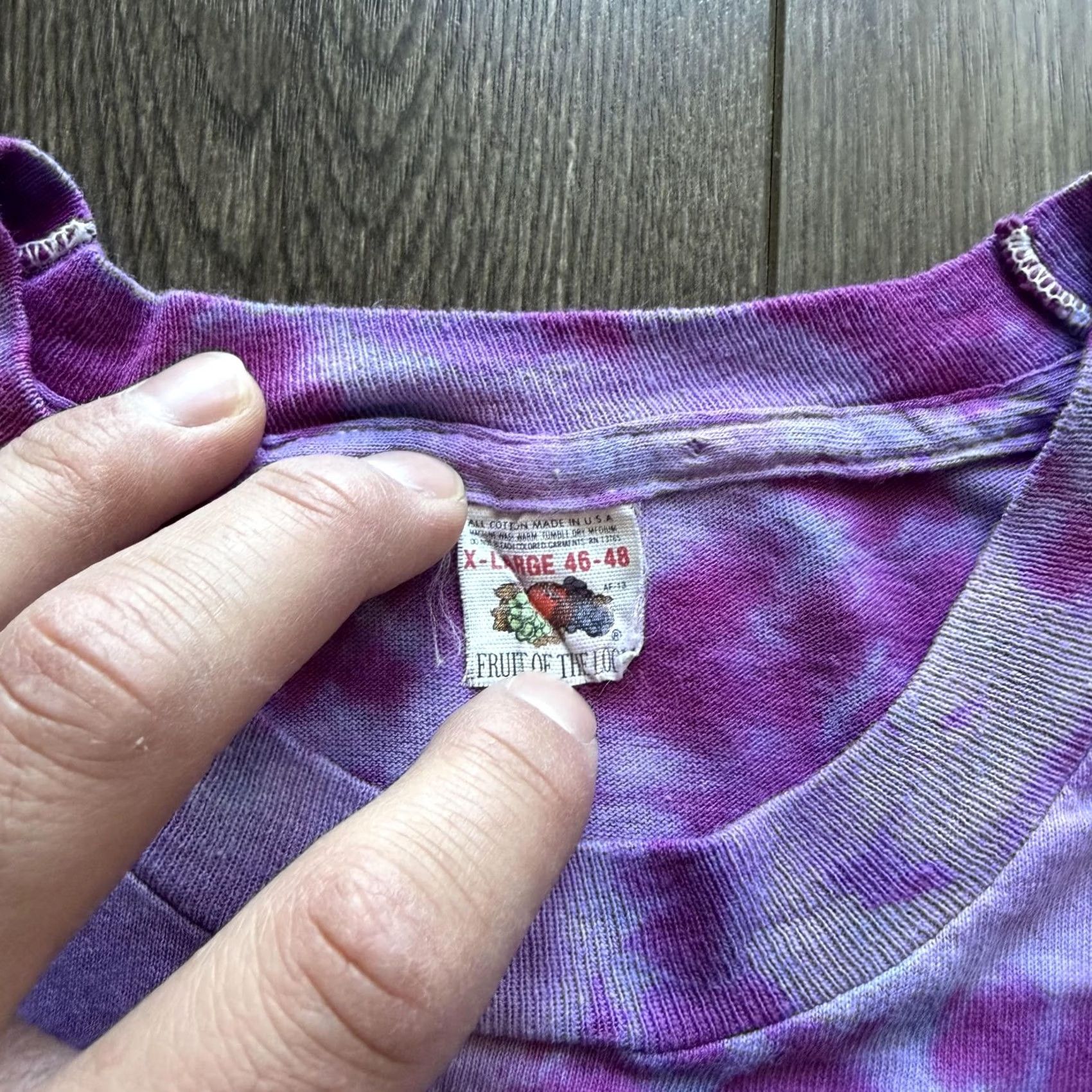 Fruit Of The Loom VINTAGE Jimi Hendrix Band Tee Shirt XL Purple Tie-Dye 80s Distressed FOTL Size US XL / EU 56 / 4 - 5 Thumbnail