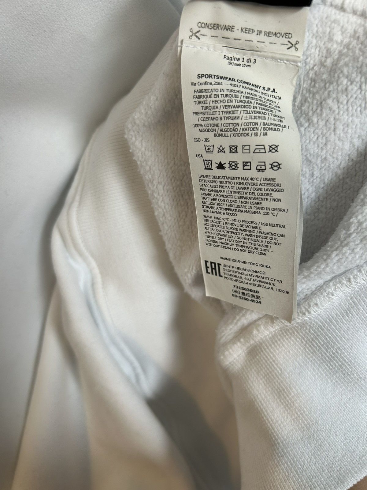 Stone Island Stone Island White CrewneckSweatshirt XXL Certilogo Verified Size US XXL / EU 58 / 5 - 8 Thumbnail