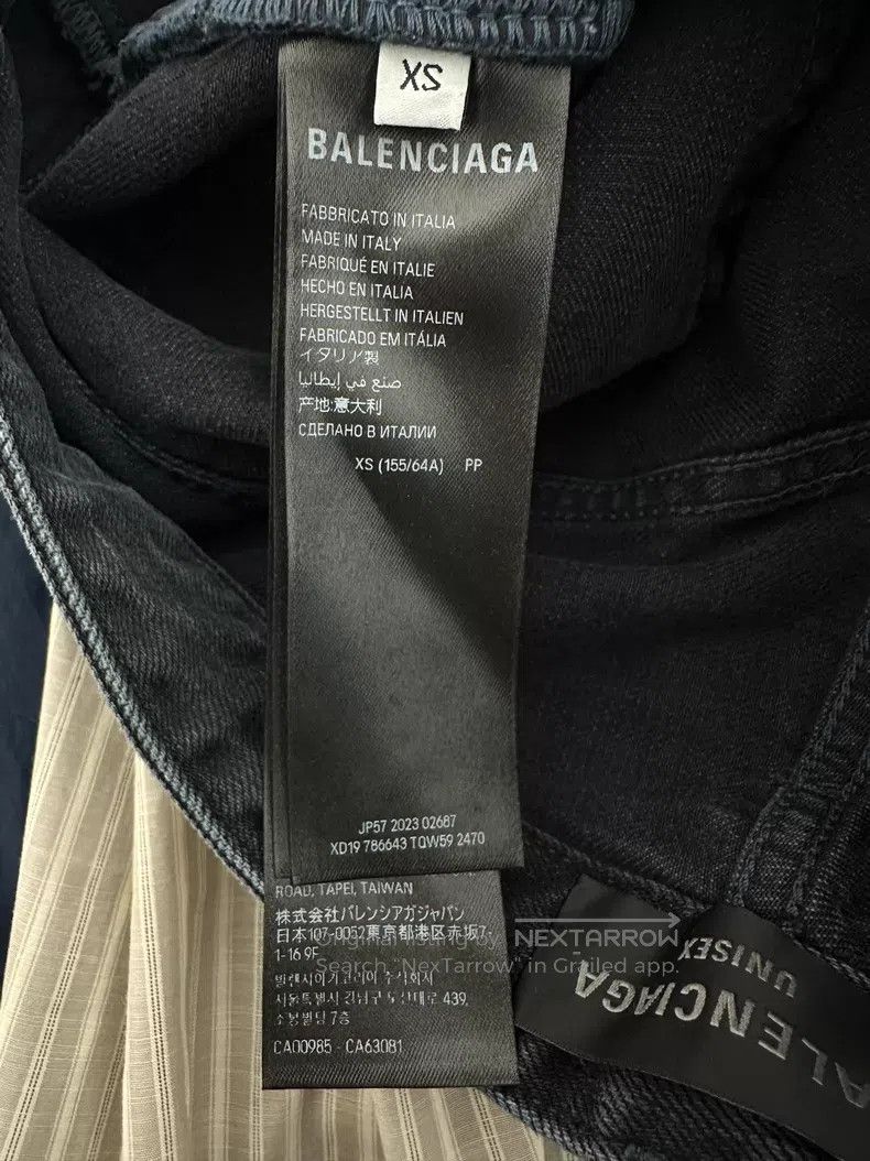 Balenciaga Balenciaga size XS Drawstring Denim Pants with Washed Blac Size US 27 - 6 Thumbnail