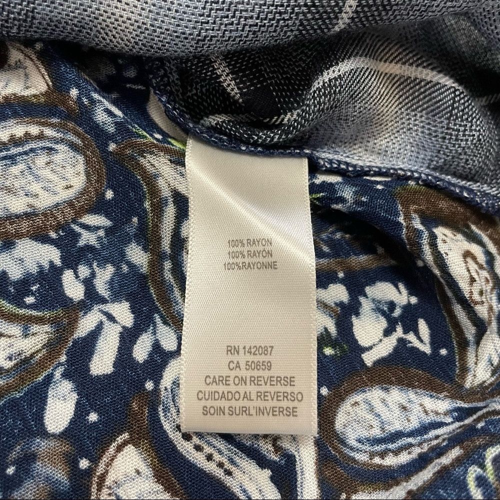 Other New Simply Noelle Blue Plaid Paisley Mixed Print Top Shirt Size L / US 10 / IT 46 - 8 Thumbnail