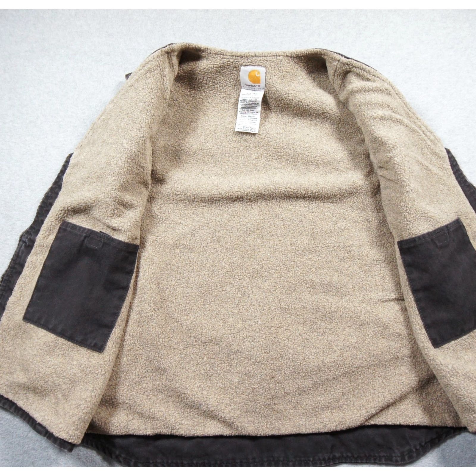 Carhartt VINTAGE Carhartt Jacket Mens XL Black Vest Sherpa Fleece Lined Canvas Workwear Adult Size US XL / EU 56 / 4 - 7 Thumbnail
