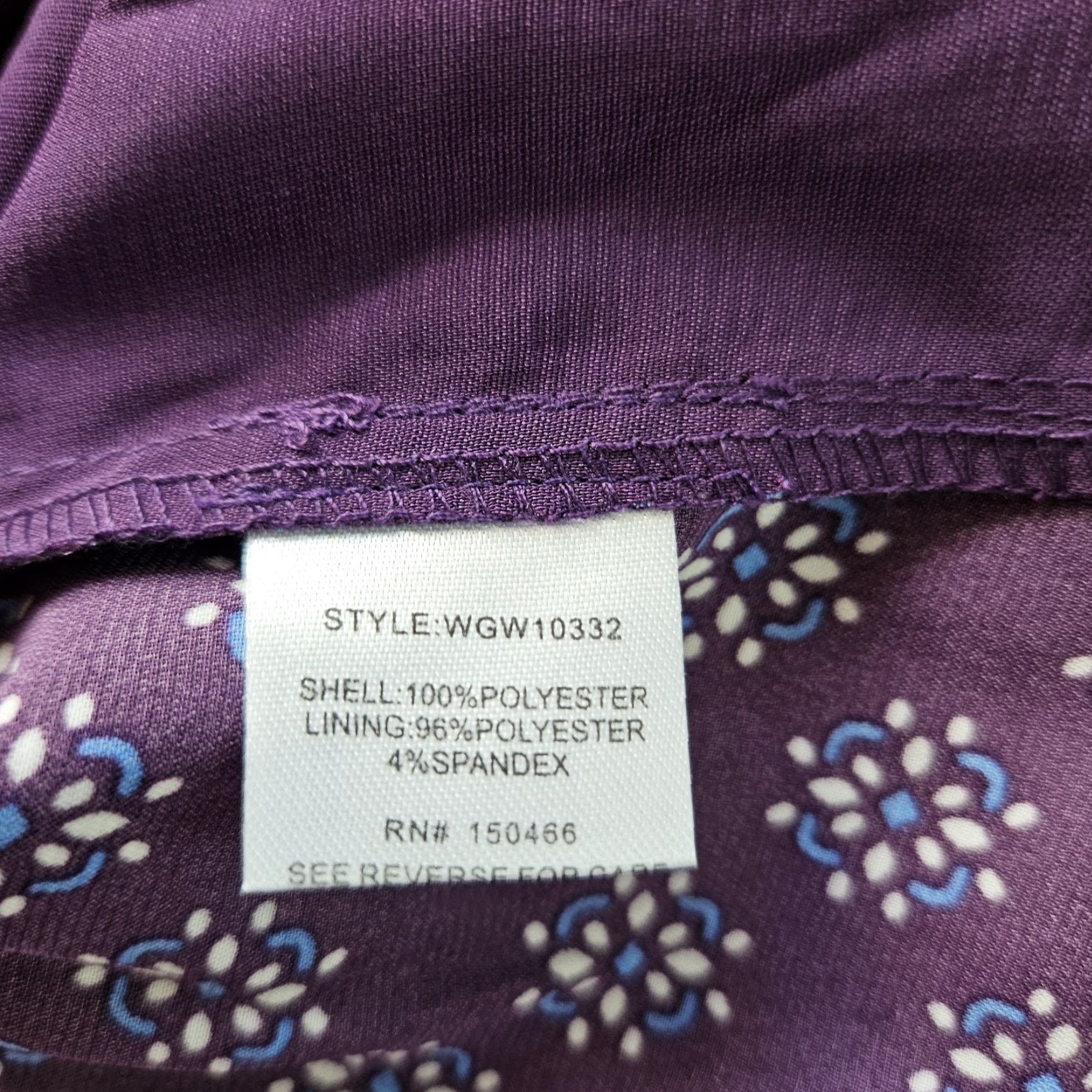 Vintage 41 Hawthorn Womens Dania Tie Detail Blouse Sz Medium Purple White 3/4 Sleeve Size M / US 6-8 / IT 42-44 - 4 Thumbnail