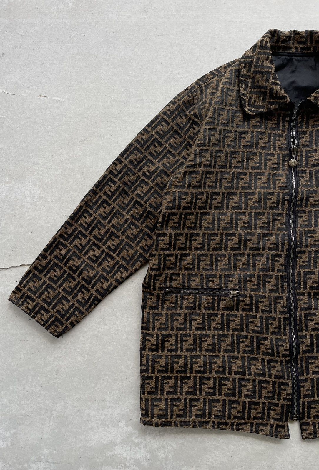 Fendi 🔥VINTAGE FENDI ROMA ZUCCA MONOGRAM PATTERN REVERSIBLE JACKET Size US L / EU 52-54 / 3 - 3 Thumbnail