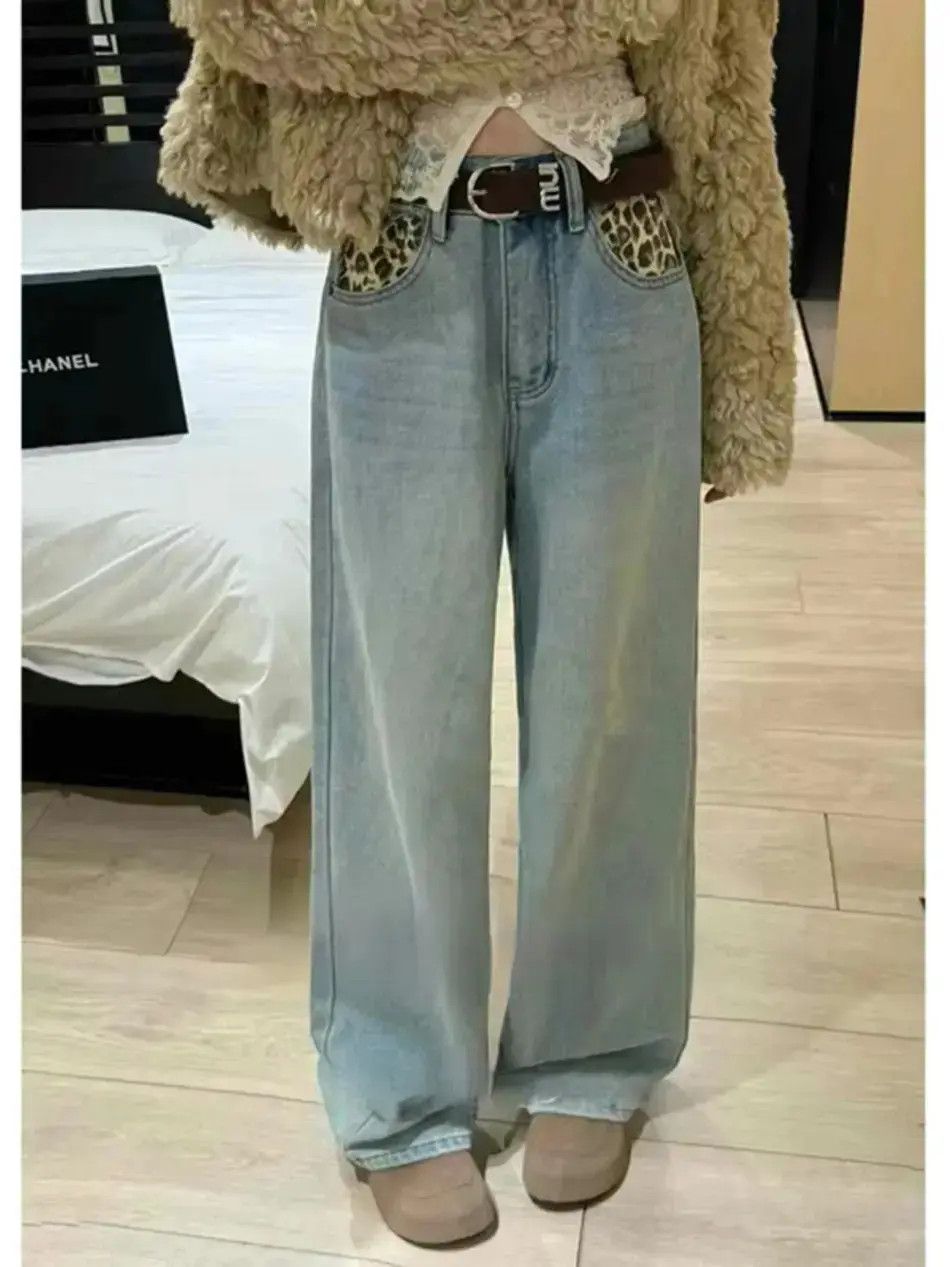 Japanese Brand Leopard pocket patchwork wide leg jeans Size US 32 / EU 48 - 4 Thumbnail