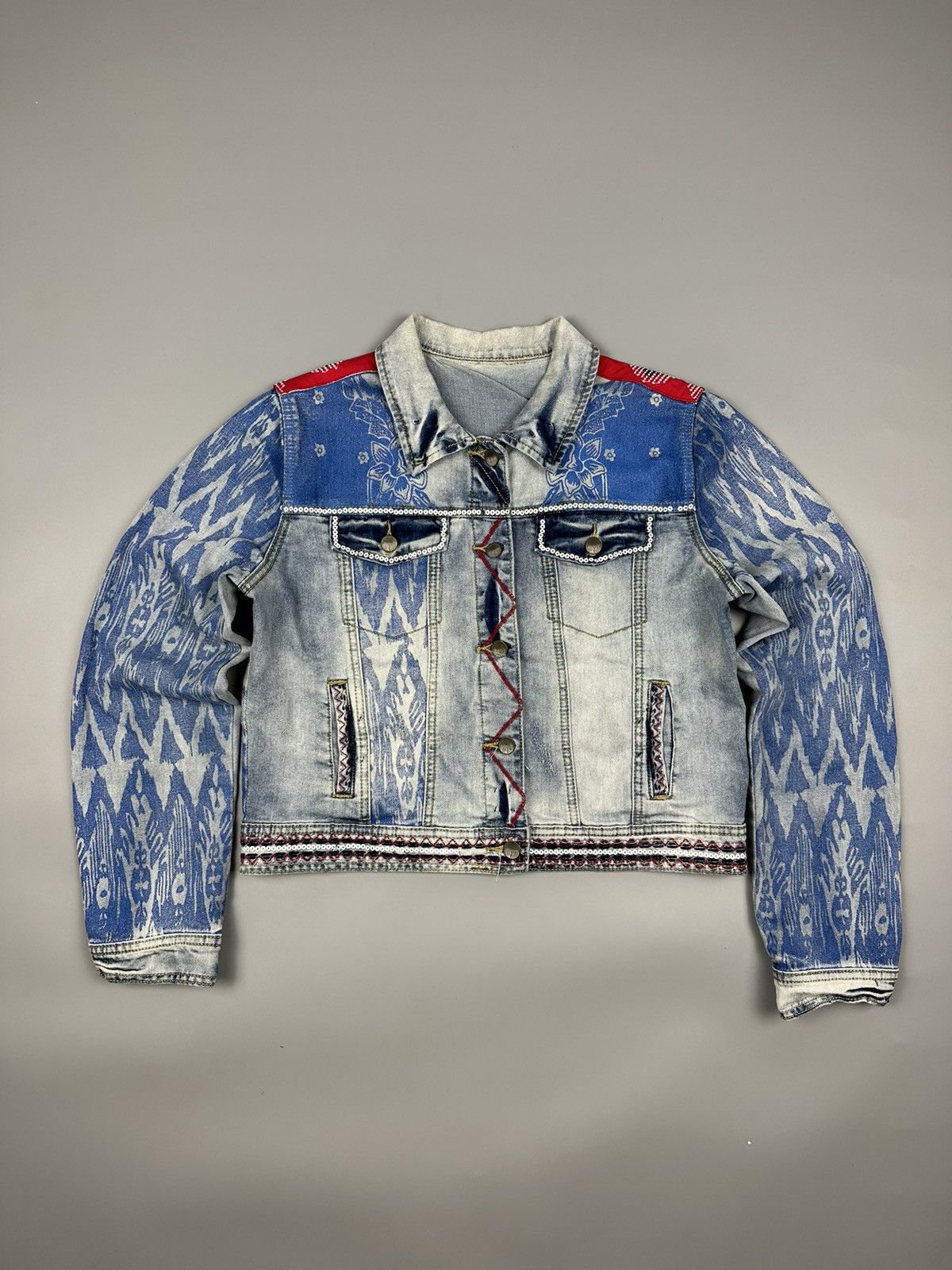 Desigual × Japanese Brand Desigual Native Shashiko Denim Jacket Size US M / EU 48-50 / 2 - 1 Thumbnail