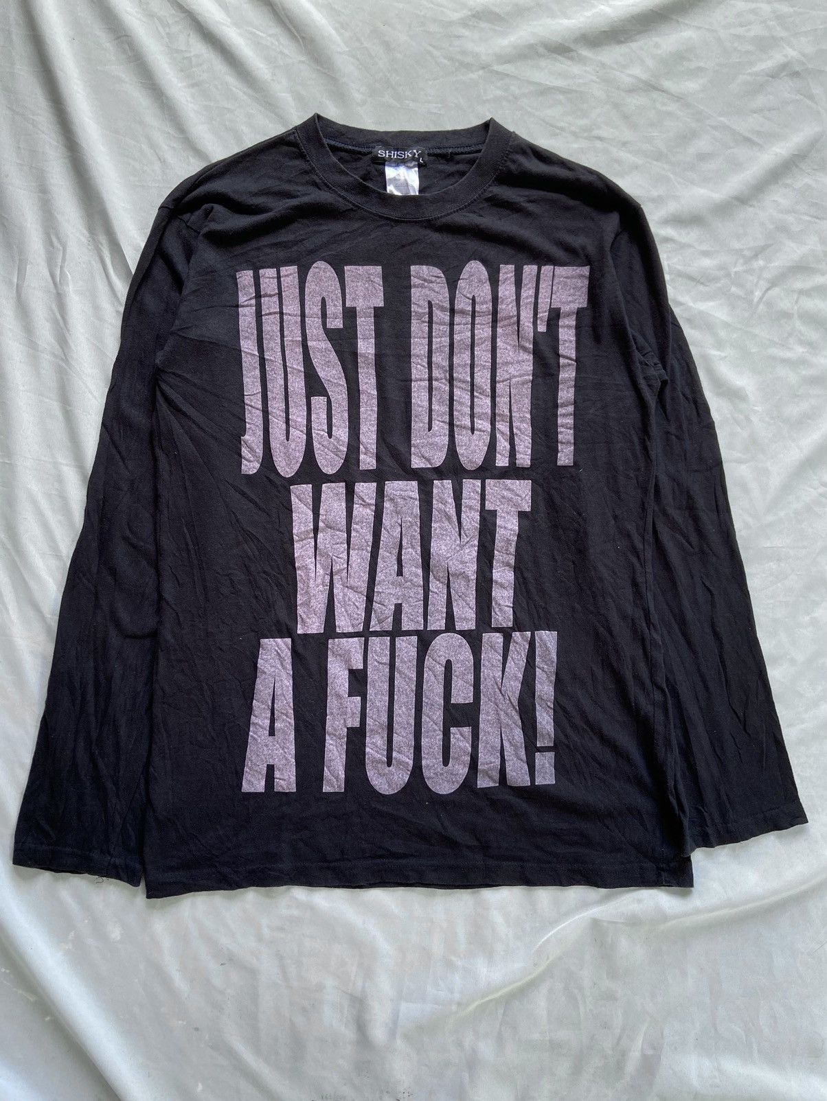 Japanese Brand JUST DONT WANT A FU⚡️K LONG SLEEVE Size US XL / EU 56 / 4 - 1 Thumbnail