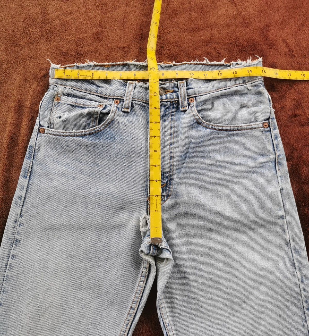 Vintage 90s Vintage Levis 505 Distressed Denim Jeans Size US 30 / EU 46 - 10 Thumbnail