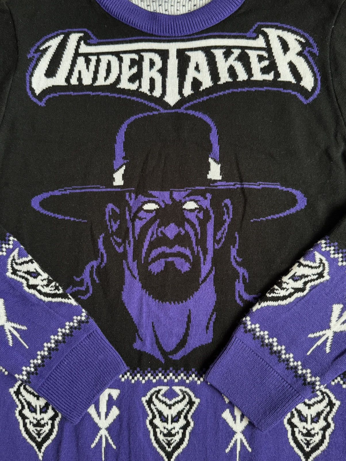WWE 🔷 Official WWE The Undertaker Crazy Sweater🔷 Size US L / EU 52-54 / 3 - 2 Thumbnail