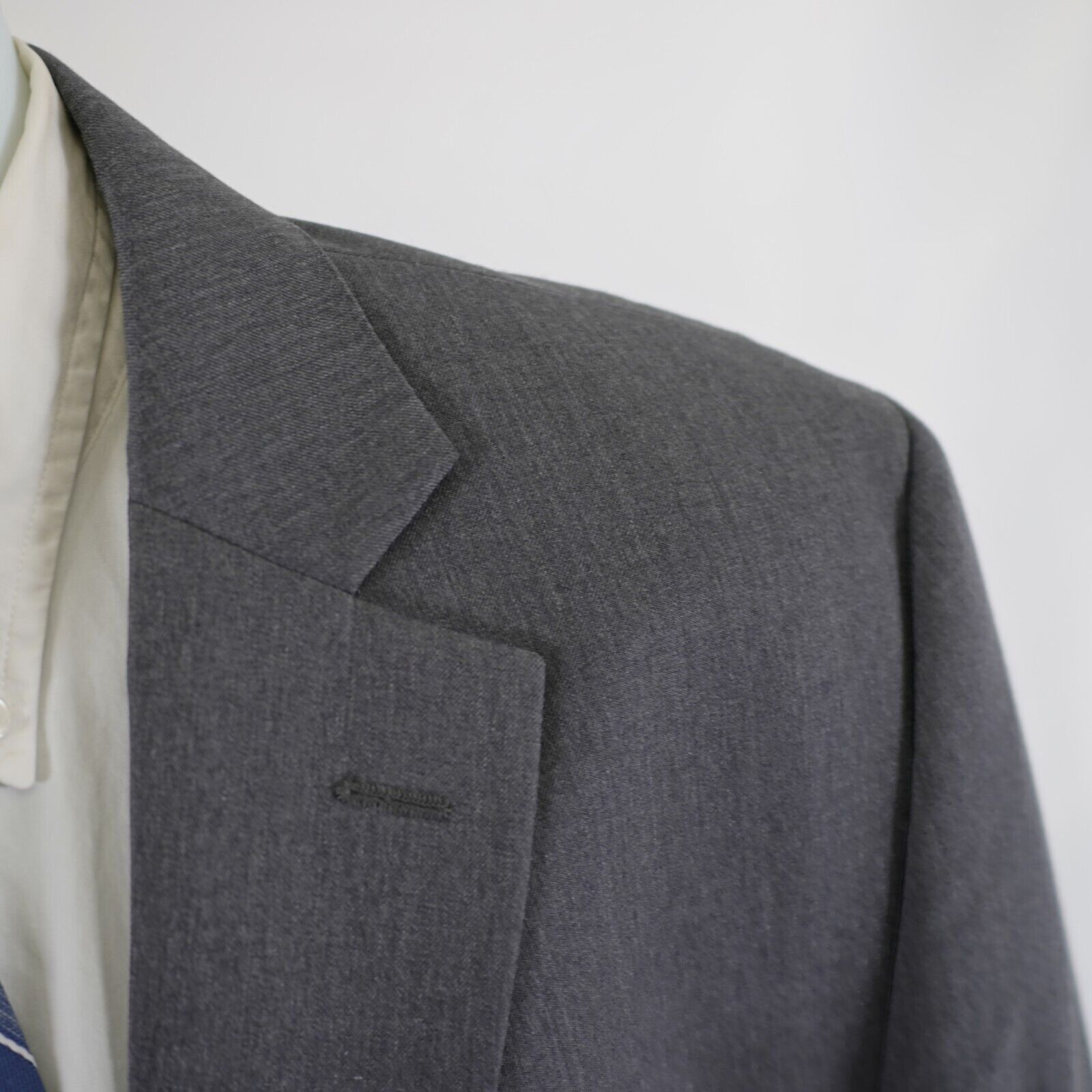 Stafford Stafford Wool Blend Classic Fit Gray Travel Suit Jacket 44L Size 44L - 2 Thumbnail