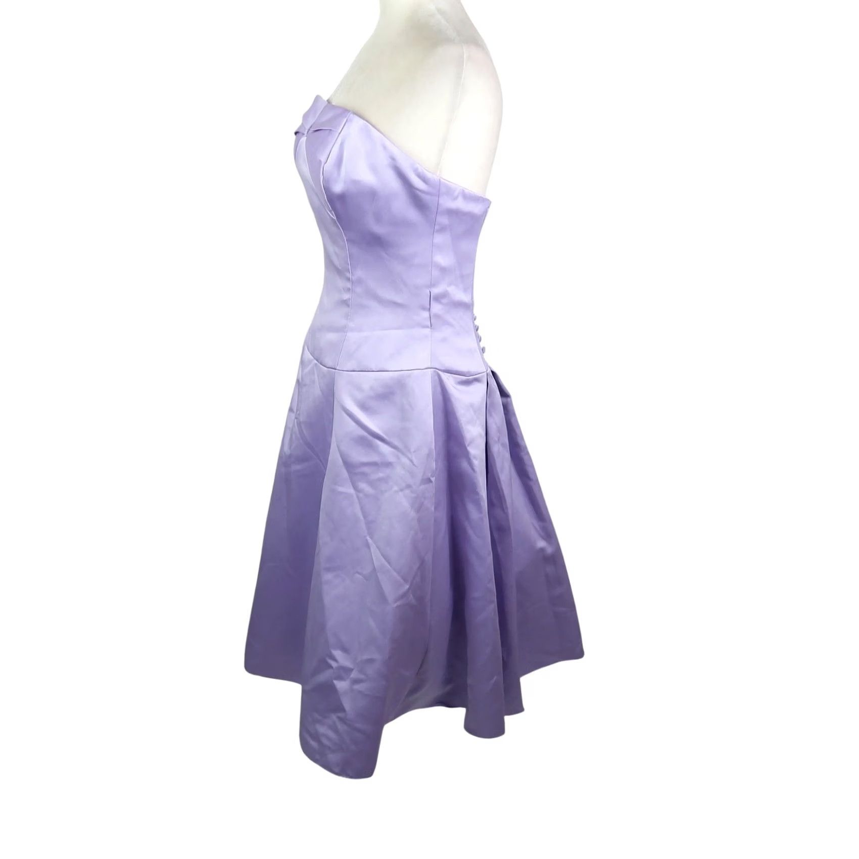 Forever 21 Forever Yours Satin Strapless Bridesmaid Dress Purple Lavender 6 Size M / US 6-8 / IT 42-44 - 3 Thumbnail