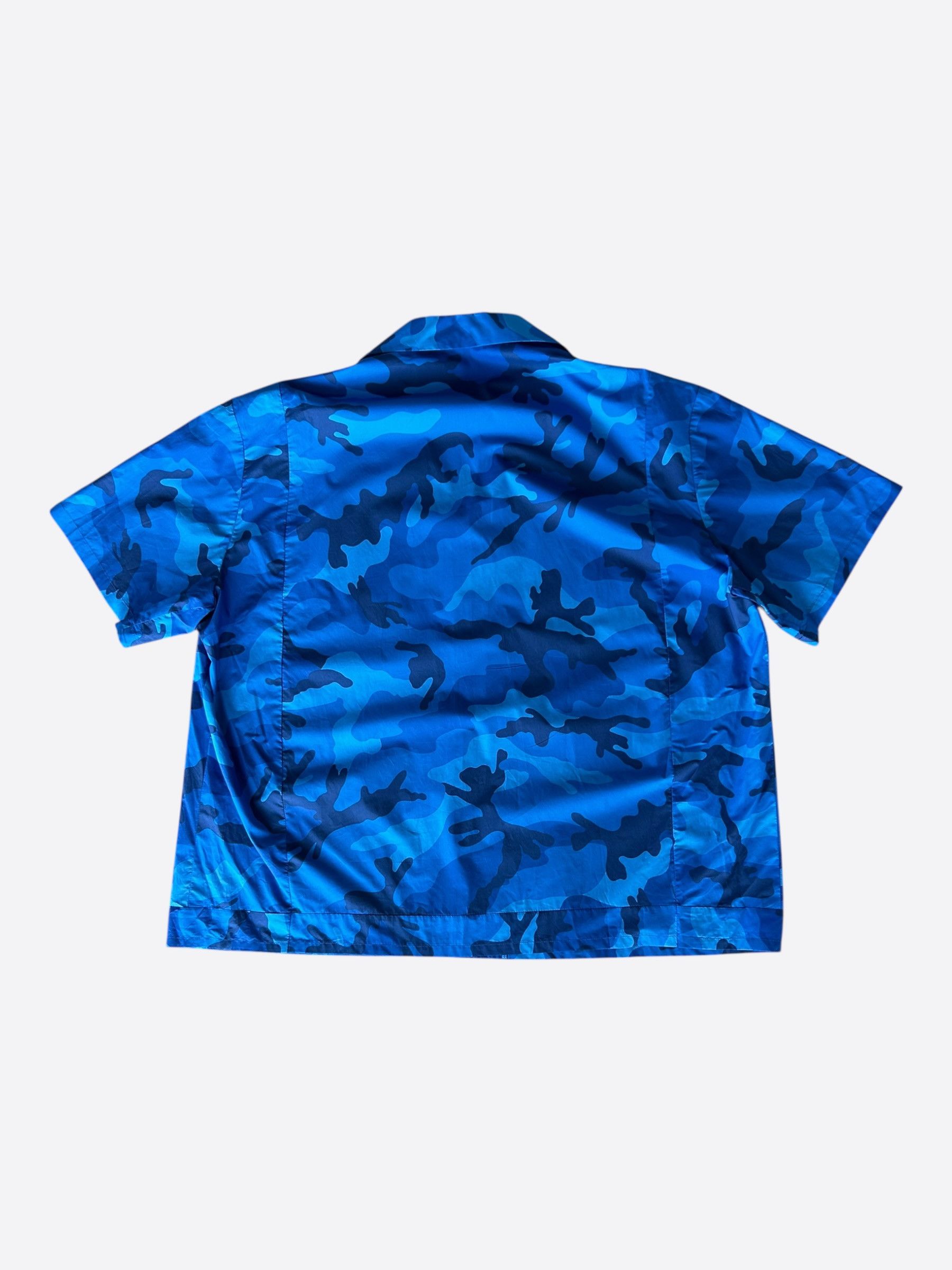 Valentino Valentino Blue Camouflage Button Up Shirt Size US XXL / EU 58 / 5 - 2 Thumbnail