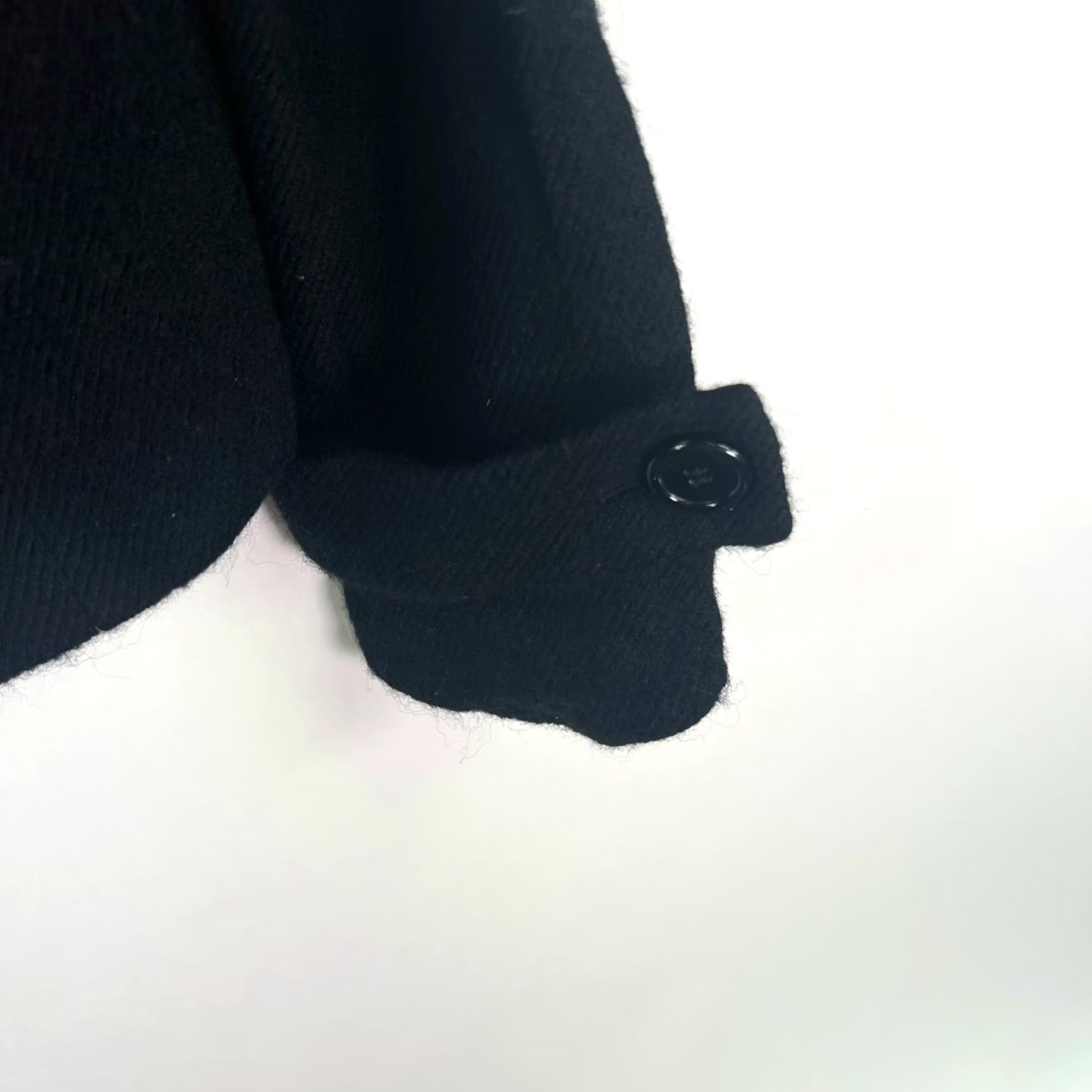 Anne Klein VINTAGE Anne Klein Pea Coat Women S Black 100% Wool Button Closure Collared Lined Pockets Short Jacket Women Size S / US 4 / IT 40 - 3 Thumbnail