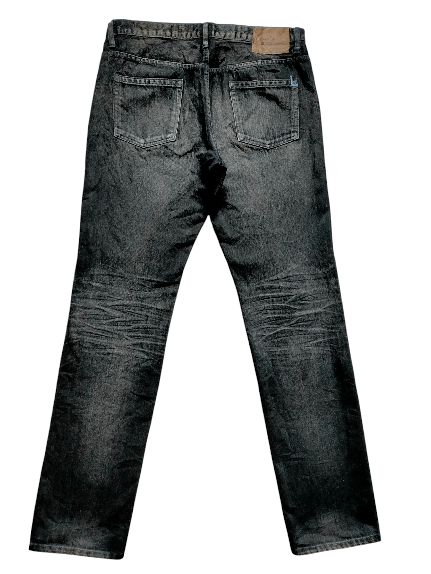Lanvin Lanvin eu Bleu Black Embroidered Logo Denim Pants Size US 34 / EU 50 - 3 Thumbnail