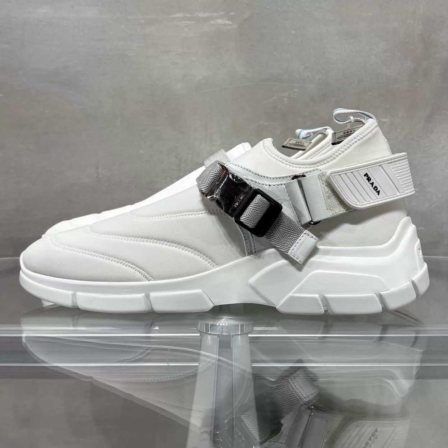 Prada Prada White Canvas Sneaker New W/O Box UK6.5/40.5 Size US 7.5 / EU 40-41 - 3 Thumbnail