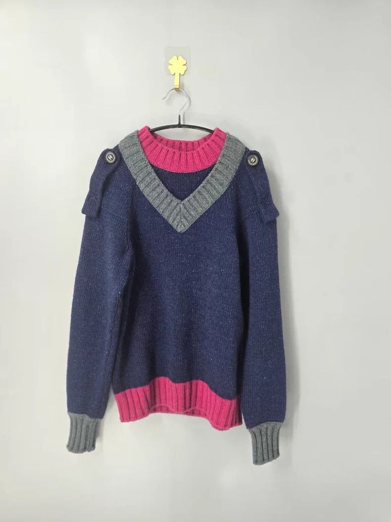 Chanel Chanel Colorblock Knit Sweater - dmc Size US M / EU 48-50 / 2 - 1 Thumbnail