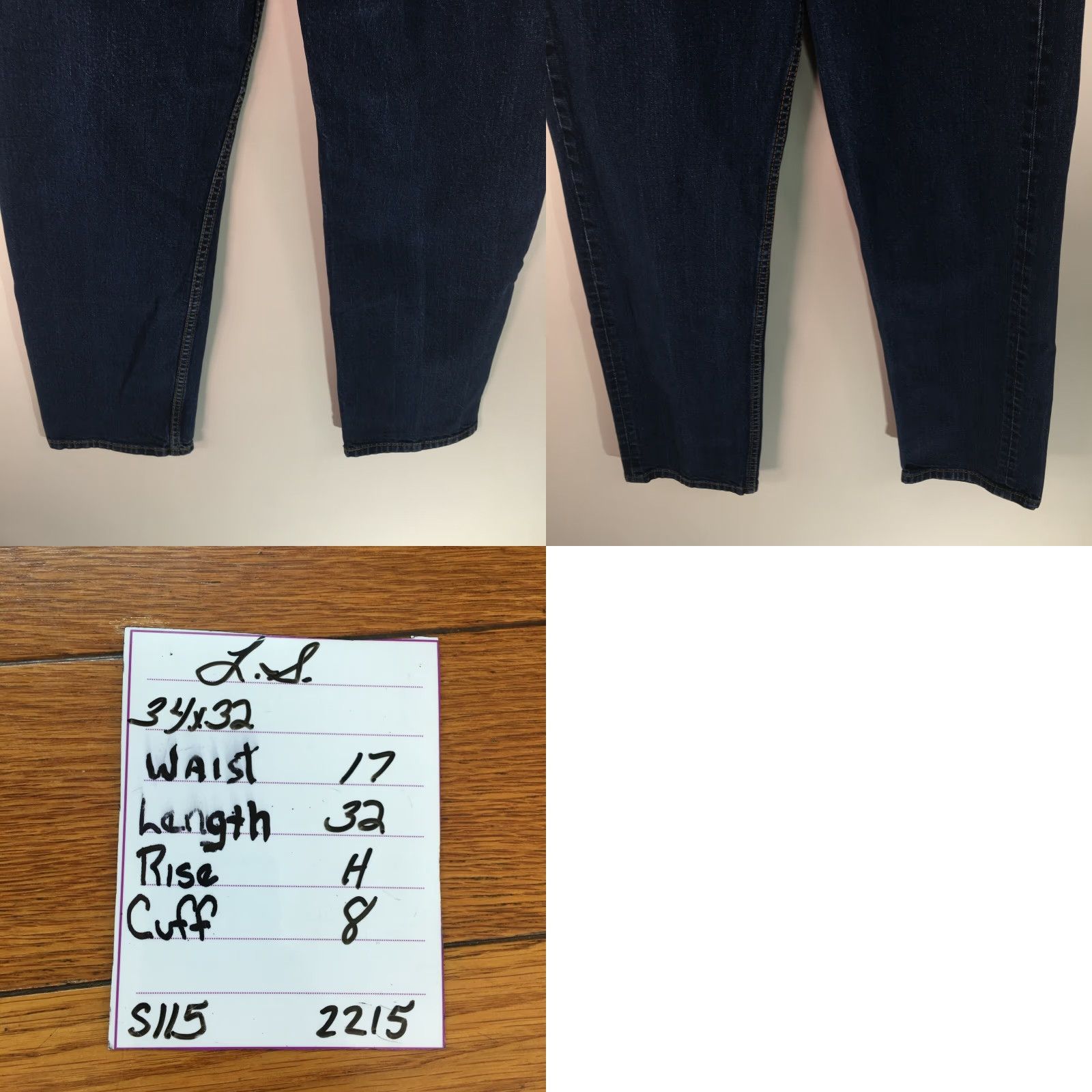 CO Levi Strauss Mens Jeans Denim 34X34 Straight Regular Blue 5-Pocket Zipper Button 32 Inseam Size US 34 / EU 50 - 8 Thumbnail