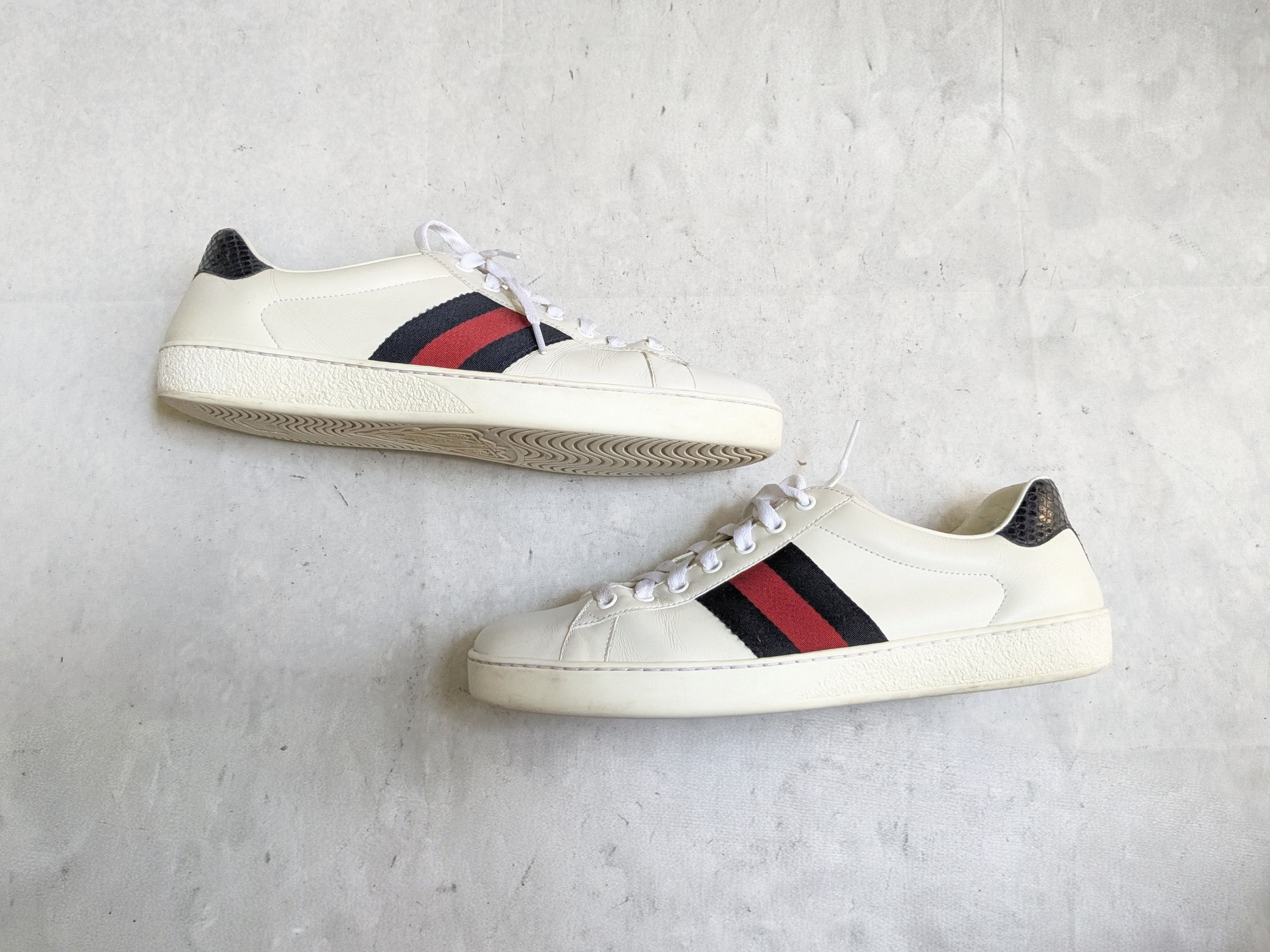 Gucci Gucci Ace Sneakers 10 White Leather Low 386750 Size US 10 / EU 43 - 1 Thumbnail