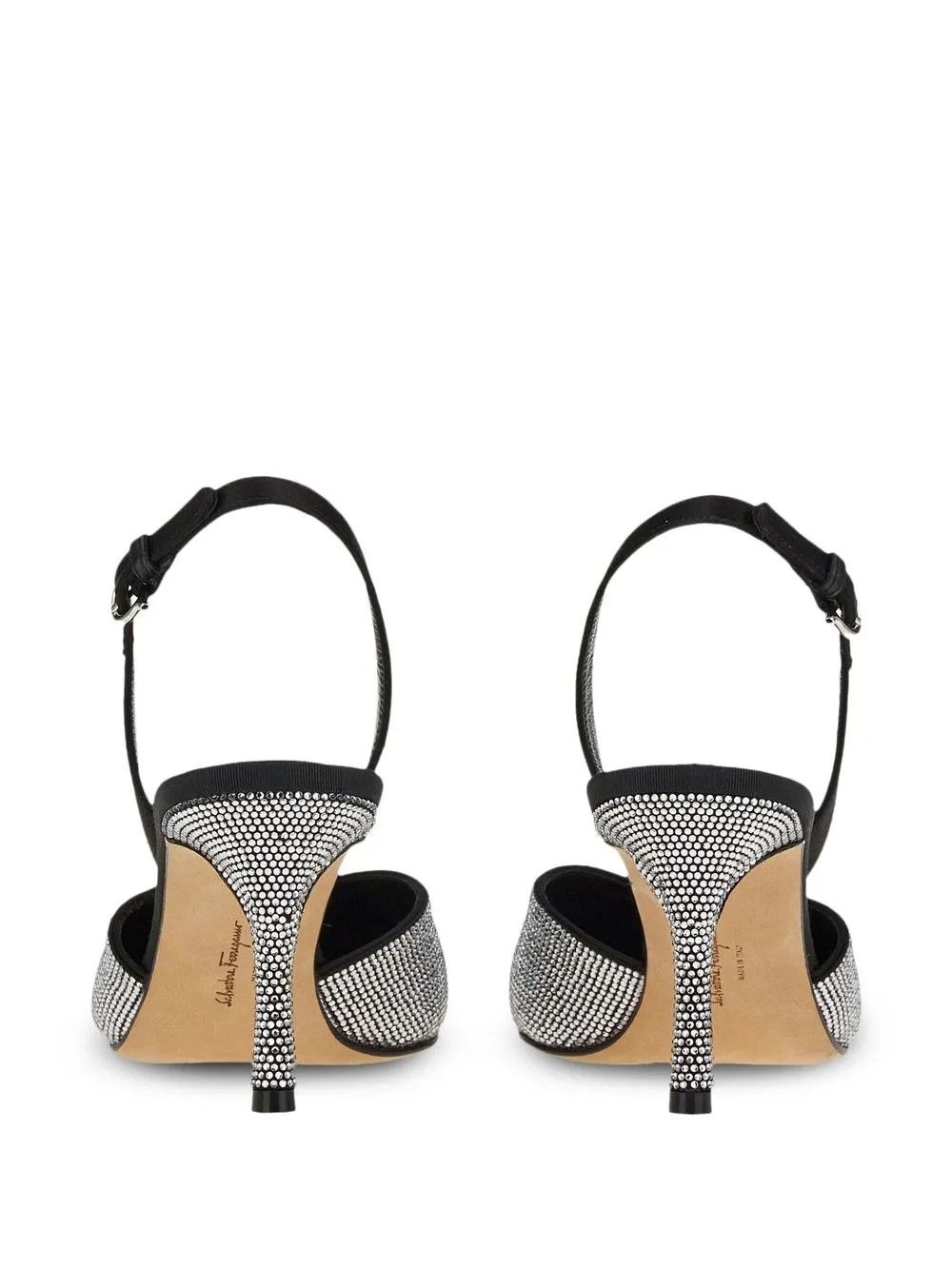 Salvatore Ferragamo o1y0426 Slingback Pumps in Silver/Black Size US 5 / IT 35 - 3 Thumbnail