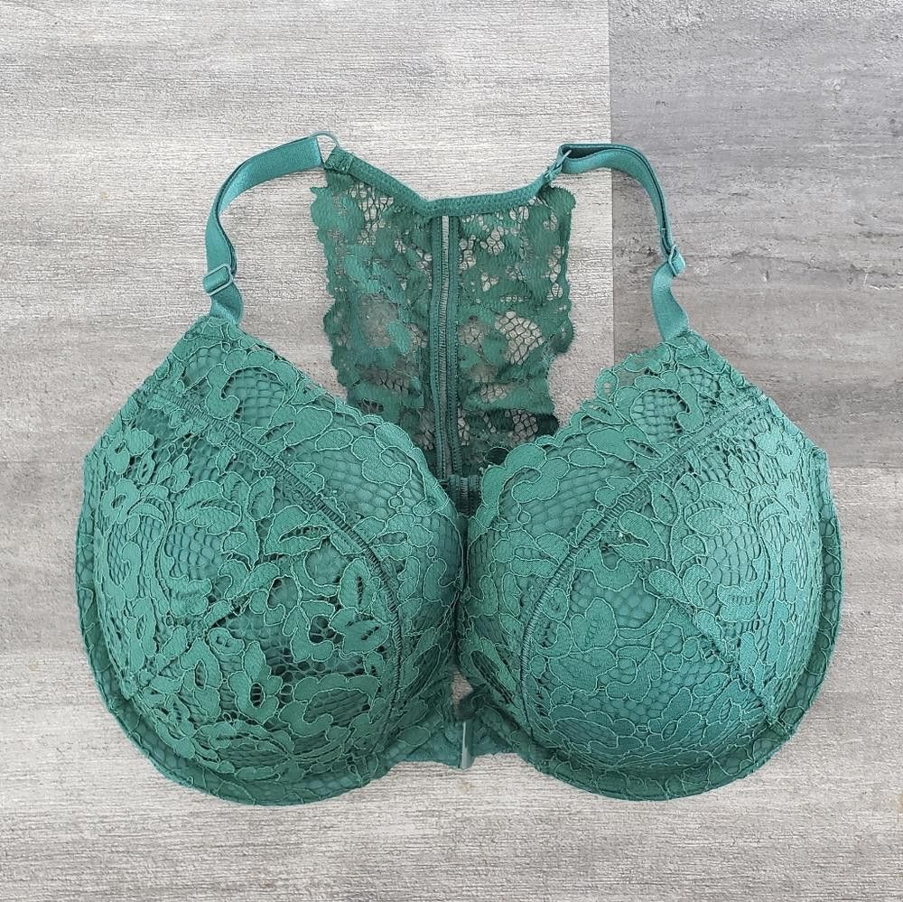 Designer Dark Green Lace Detailed VS Bustier Bra Size ONE SIZE - 1 Thumbnail
