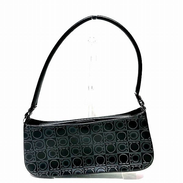 Salvatore Ferragamo Salvatore Ferragamo Salvatore Ferragamo Gancini Embossed Leather Mini Handbag Leather Handbag in Good Condition Size ONE SIZE - 1 Thumbnail