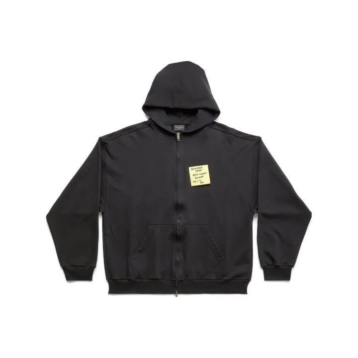 Balenciaga Balenciaga Unisex Black Zip Hoodie with Logo 0079-2507 Size US XS / EU 42 / 0 - 1 Thumbnail