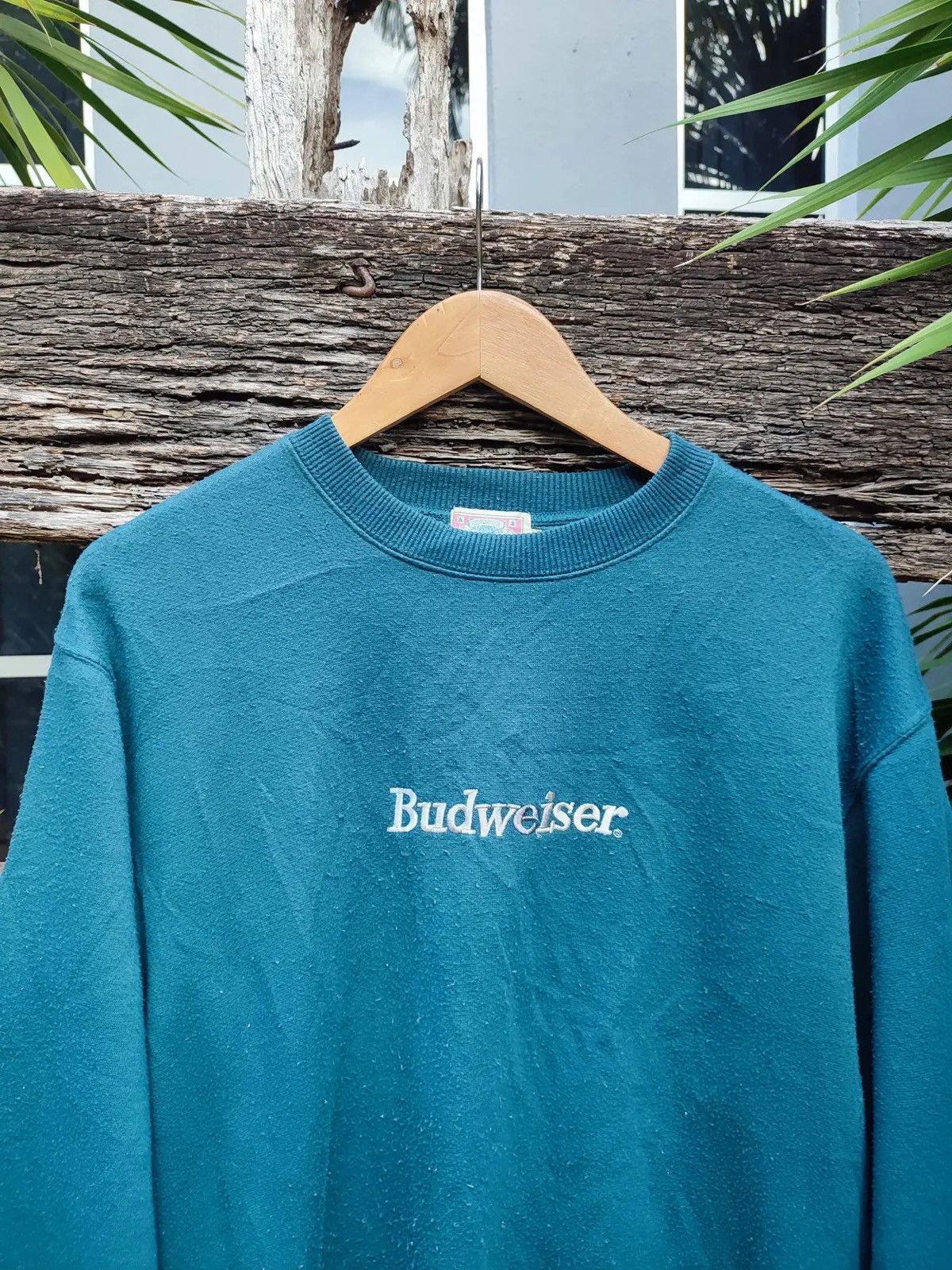 Budweiser Vintage Budweiser Logo Crewneck Sweatshirt (Teal) Size US M / EU 48-50 / 2 - 2 Thumbnail