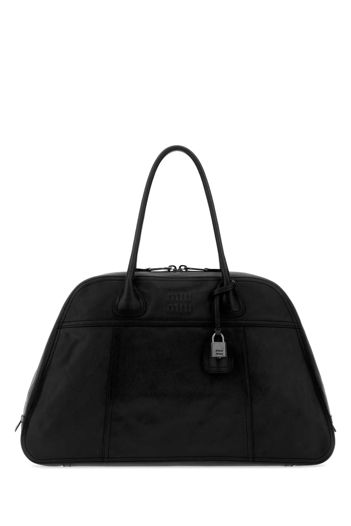 Miu Miu Black Leather Vivant Shopping Bag Size ONE SIZE - 1 Thumbnail