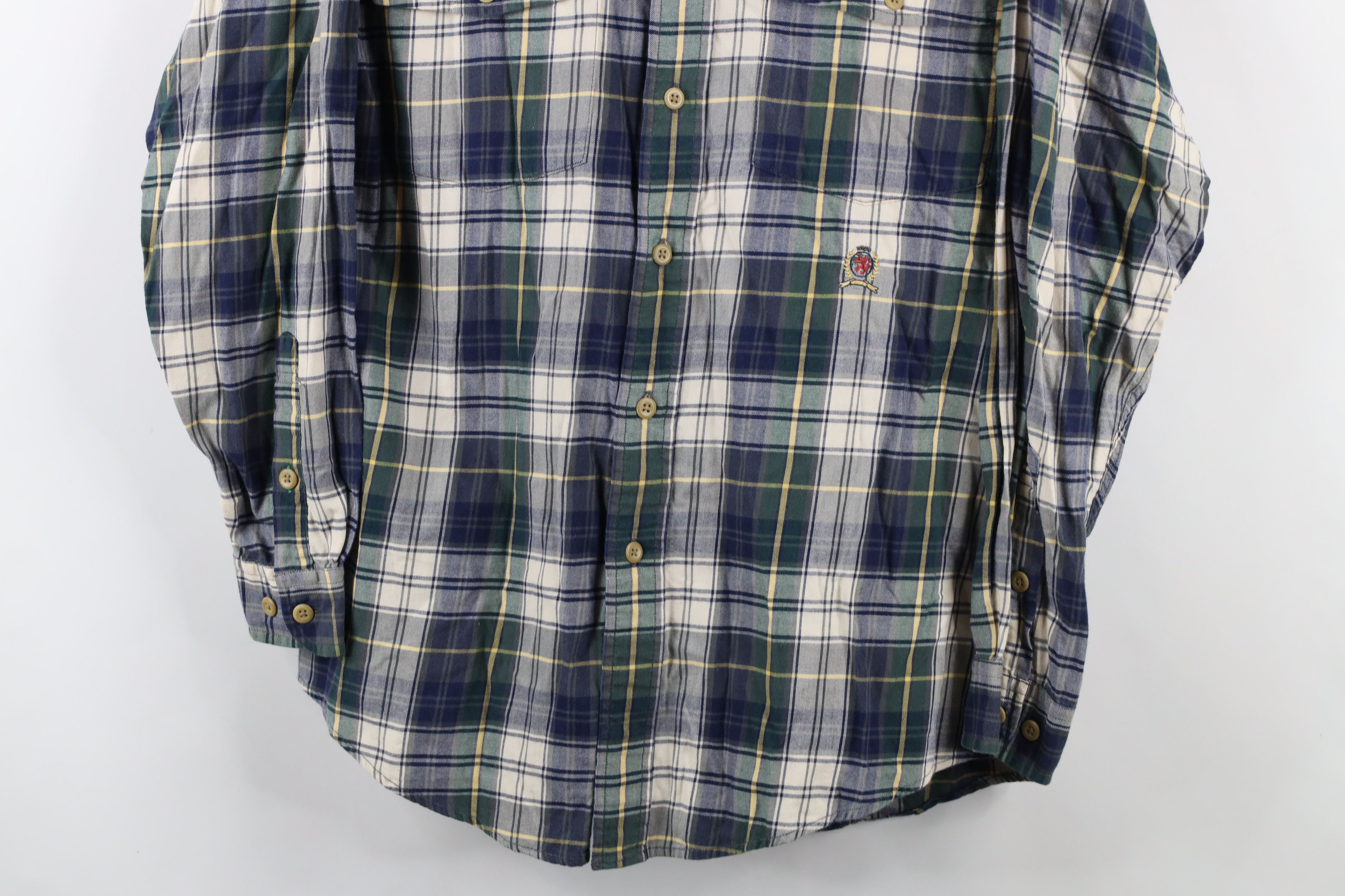 Tommy Hilfiger × Vintage Vintage 90s Tommy Hilfiger Collared Button Shirt Plaid Size US S / EU 44-46 / 1 - 3 Thumbnail