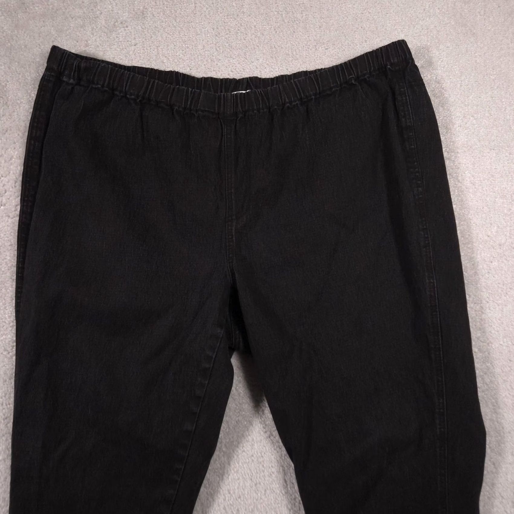 Vintage DG2 by Diane Gilman Capri Jeans Womens P2X Black High Rise Elastic Waist Stretch Capris Size 40" / US 18 - 3 Thumbnail