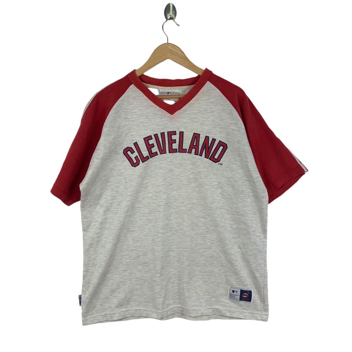 Vintage Vintage 90’ MLB CLEVELAND GUARDIANS SSK Tee Shirt Size US L / EU 52-54 / 3 - 1 Thumbnail