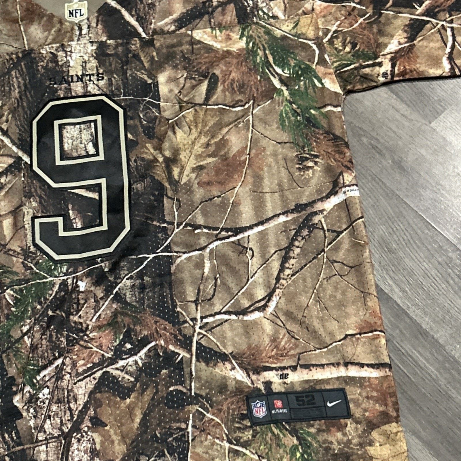 Nike Men’s 52 On Field #9 Brees Saints Real Tree Nike Jersey NWT Size US L / EU 52-54 / 3 - 8 Thumbnail