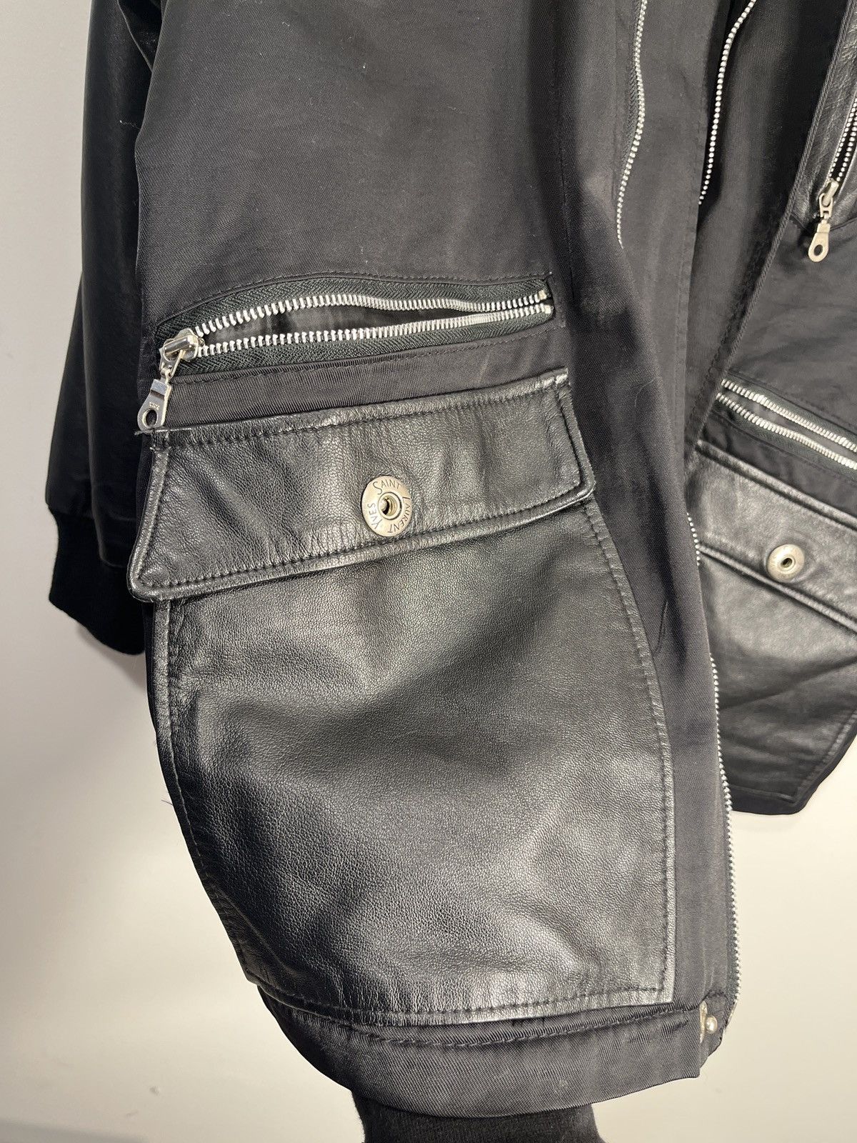 Vintage × Yves Saint Laurent Vintage YvesSaintLaurent Black leather zip up Size US M / EU 48-50 / 2 - 5 Thumbnail