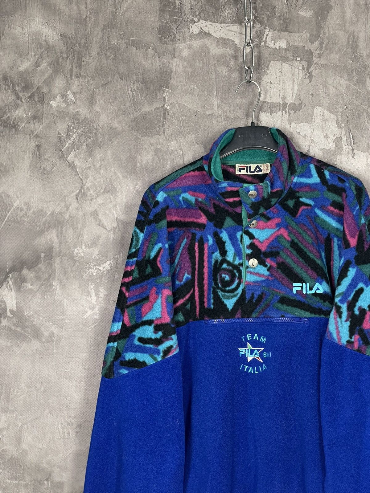 Fila × Vintage 🔥 RARE VTG 90s FILA ITALIA SKI TEAM OFFICIAL AZTEC FLEECE Size US L / EU 52-54 / 3 - 3 Thumbnail