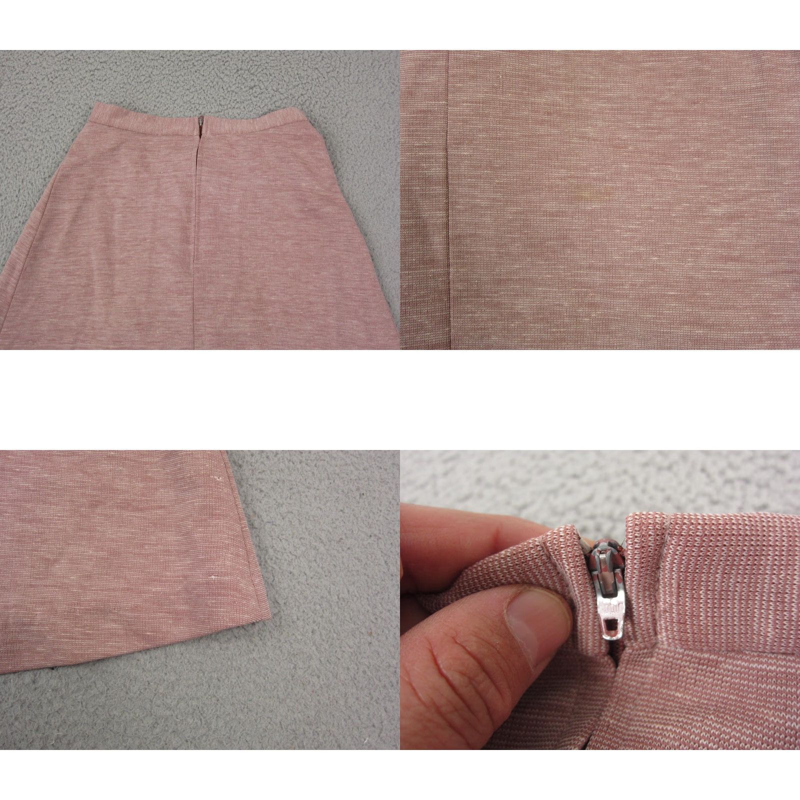 Pinko Vintage Skirt Teens 9-10 Pink Heathered A-Line Knit Midi 60s 70s Heathered Pink Heathered Midi Skirt Womens Teens 80s 90s Size 30" / US 8 / IT 44 - 9 Thumbnail