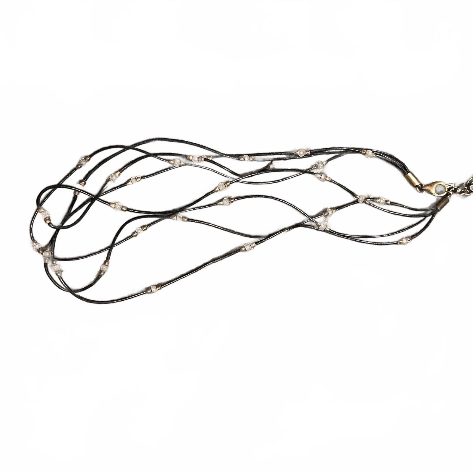 Unknown London Multi-Strand Black Cord Necklace with Small Beads Size ONE SIZE - 2 Thumbnail