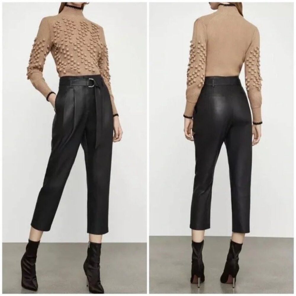 Bcbgmaxazria BCBGMAXAZRIA Pleated Faux Leather Pants Size M Size 32" / US 10 / IT 46 - 2 Thumbnail
