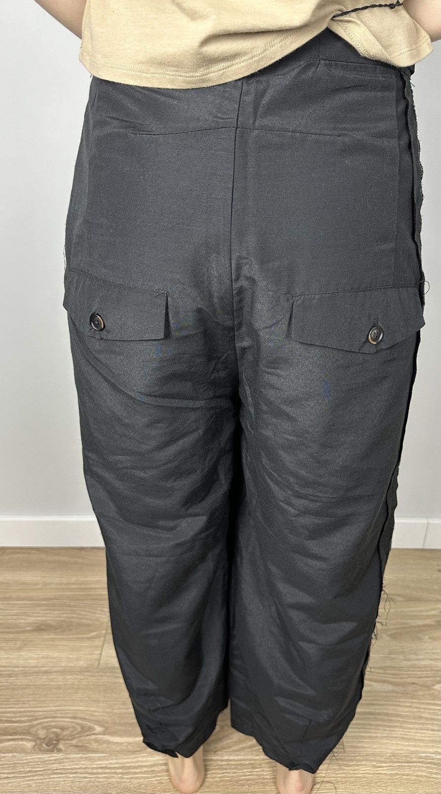 Aleksandr Manamis Aleksandr Manamis linen Stripe Avant Garde Cotton pants Size 25" / US 0 / IT 36 - 5 Thumbnail