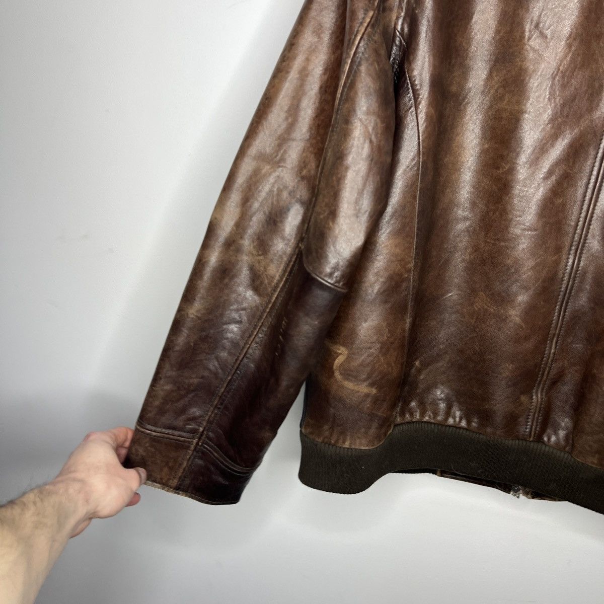 Leather Vintage Brown Leather Motor Biker Jacket Trucker Genuine Size US L / EU 52-54 / 3 - 10 Thumbnail