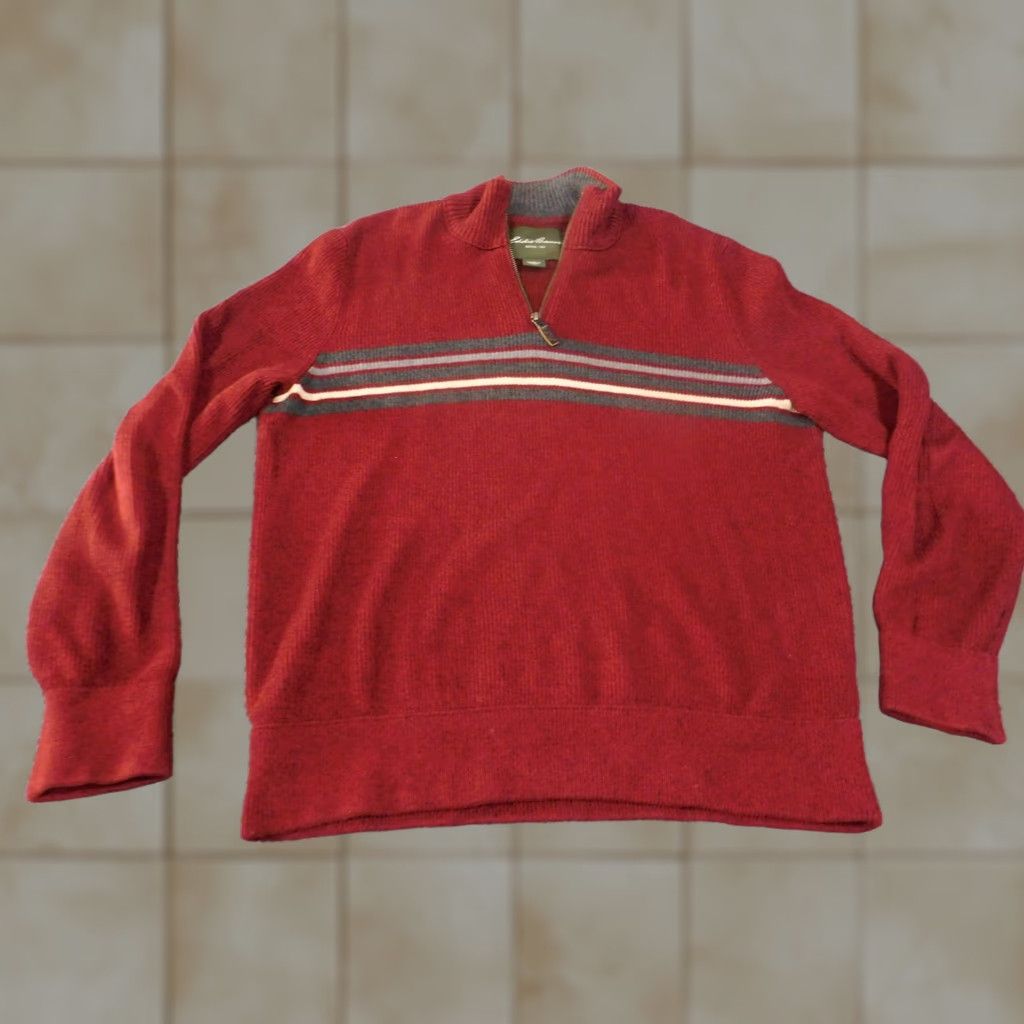 Eddie Bauer VINTAGE Eddie Bauer Sweater Mens XL Half Zip Pullover Striped Classic Knit Size US XL / EU 56 / 4 - 1 Thumbnail