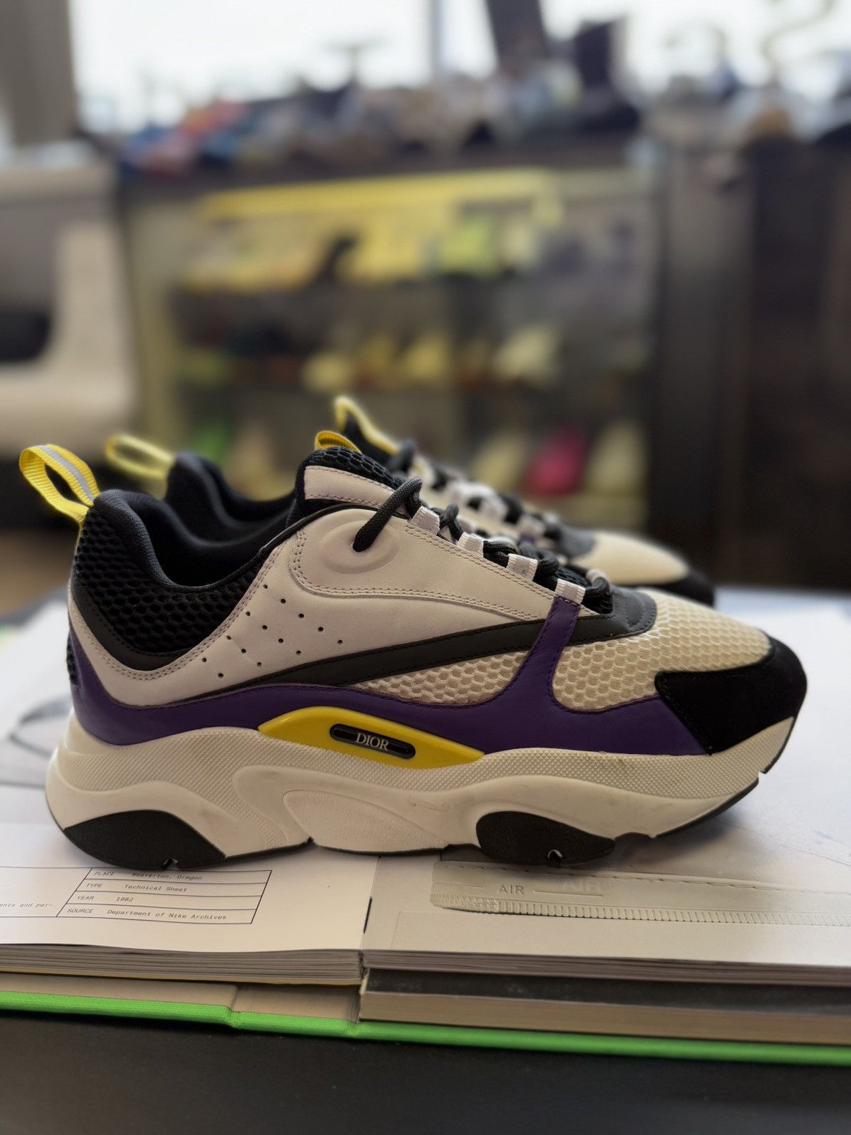 Dior Dior B22 White Purple Size 42EU/9US Discontinued Size US 9 / EU 42 - 1 Thumbnail