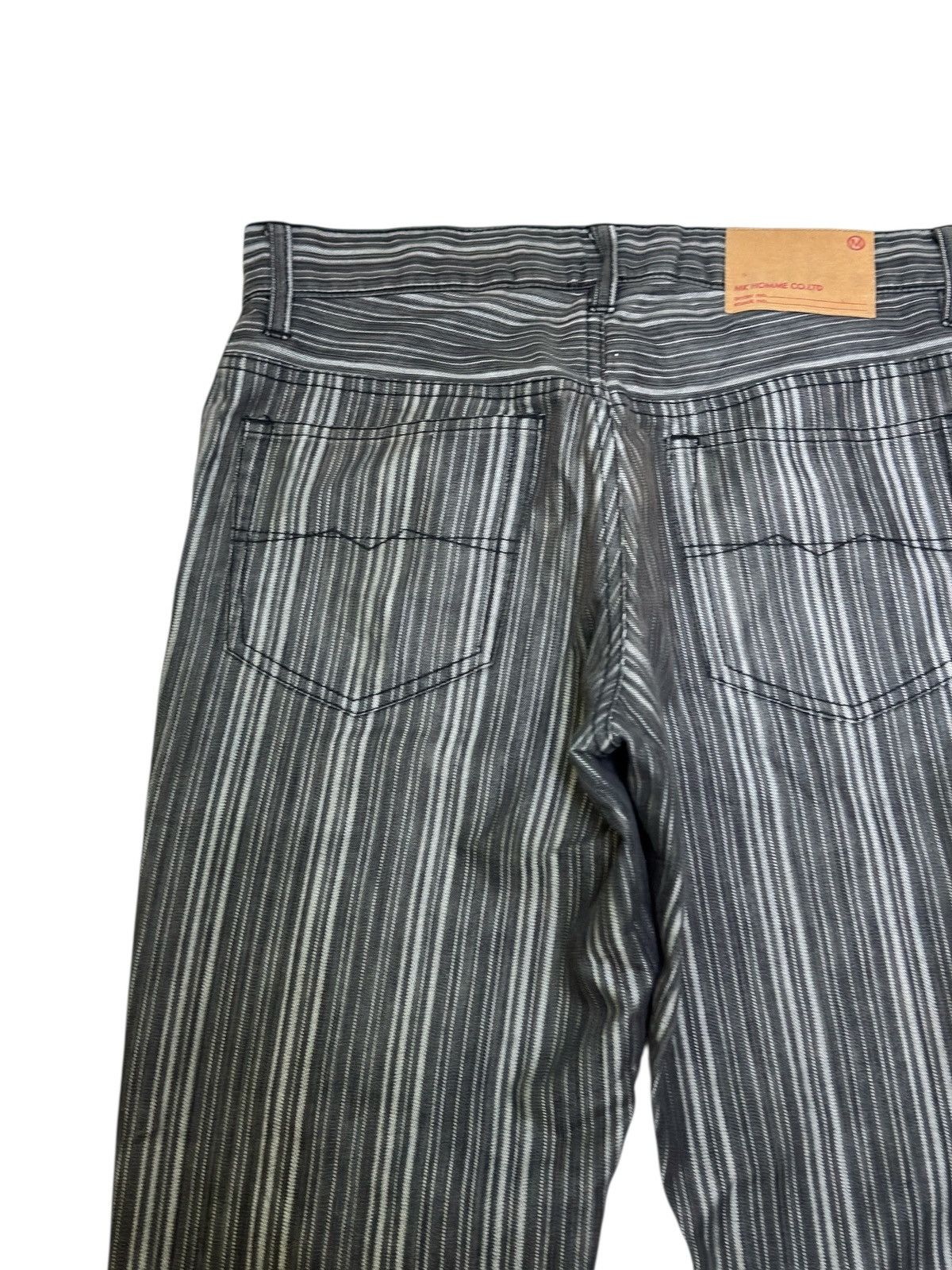 Japanese Brand Mk Homme Grey Striped Jeans Slight Flare Vintage Fit Size US 28 / EU 44 - 9 Thumbnail