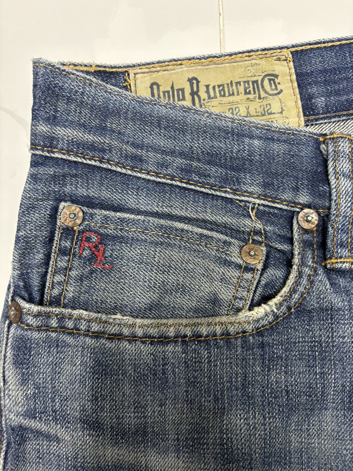 Polo Ralph Lauren POLO RALPH LAUREN BAGGY DISTRESSED DENIM JEANS Size US 34 / EU 50 - 10 Thumbnail