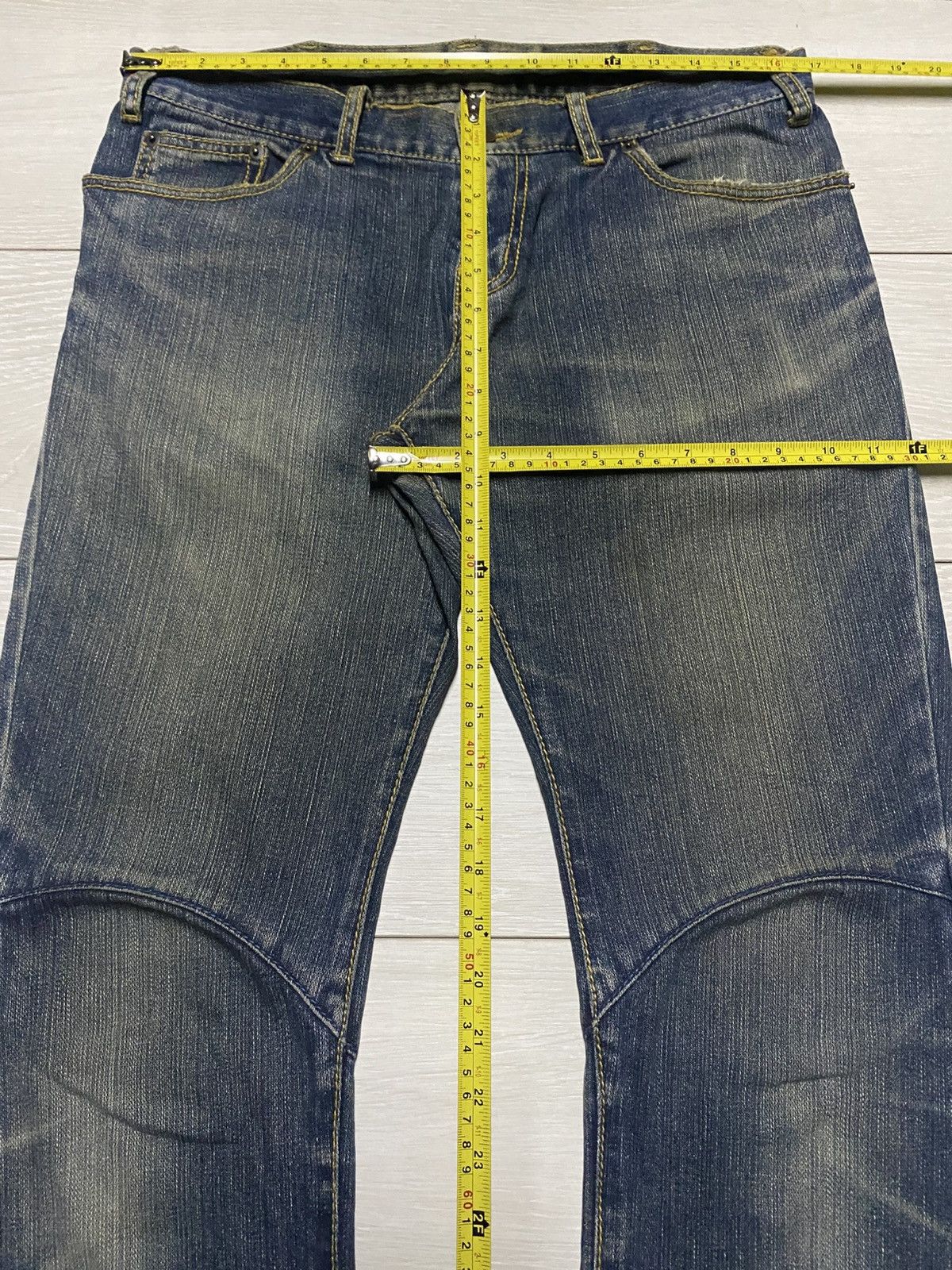 Japanese Brand Vintage Japanese Brand Mud Wash Curve Leg Slim Jeans Size US 33 - 10 Thumbnail
