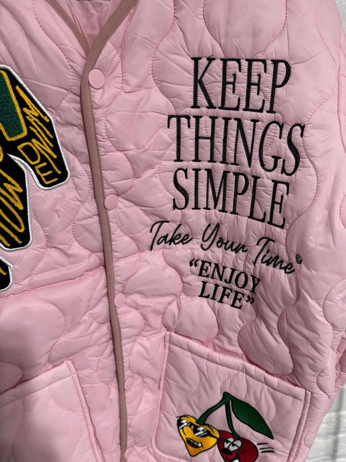 Other First Row- Pink Quilted Jacket with Embroidered Patches Size US S / EU 44-46 / 1 - 3 Thumbnail