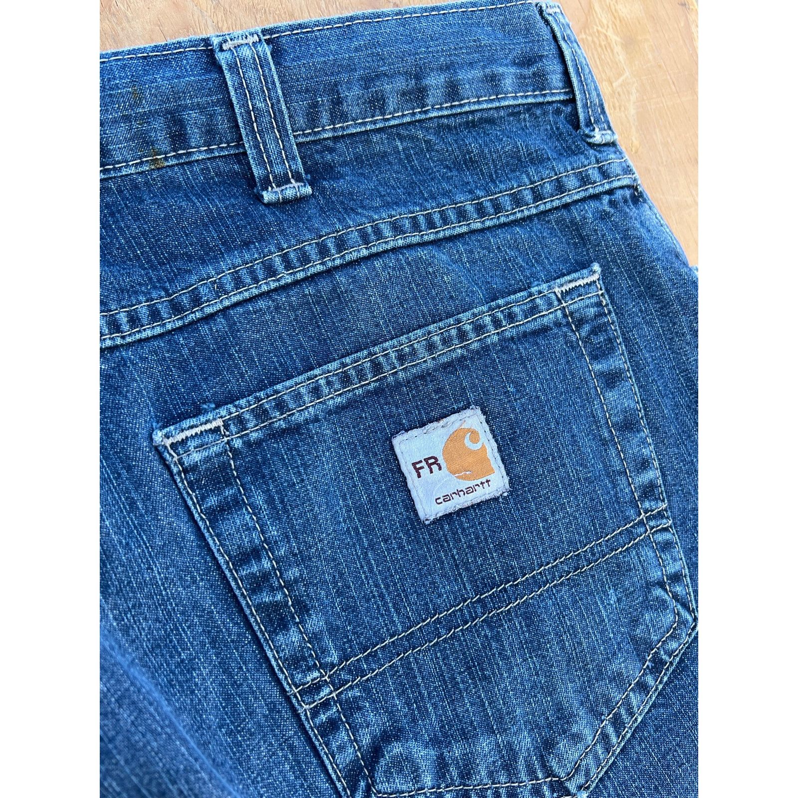 Carhartt Carhartt FR Jeans Mens 38x32 Blue Denim Utility Work Pants Size US 38 / EU 54 - 5 Thumbnail