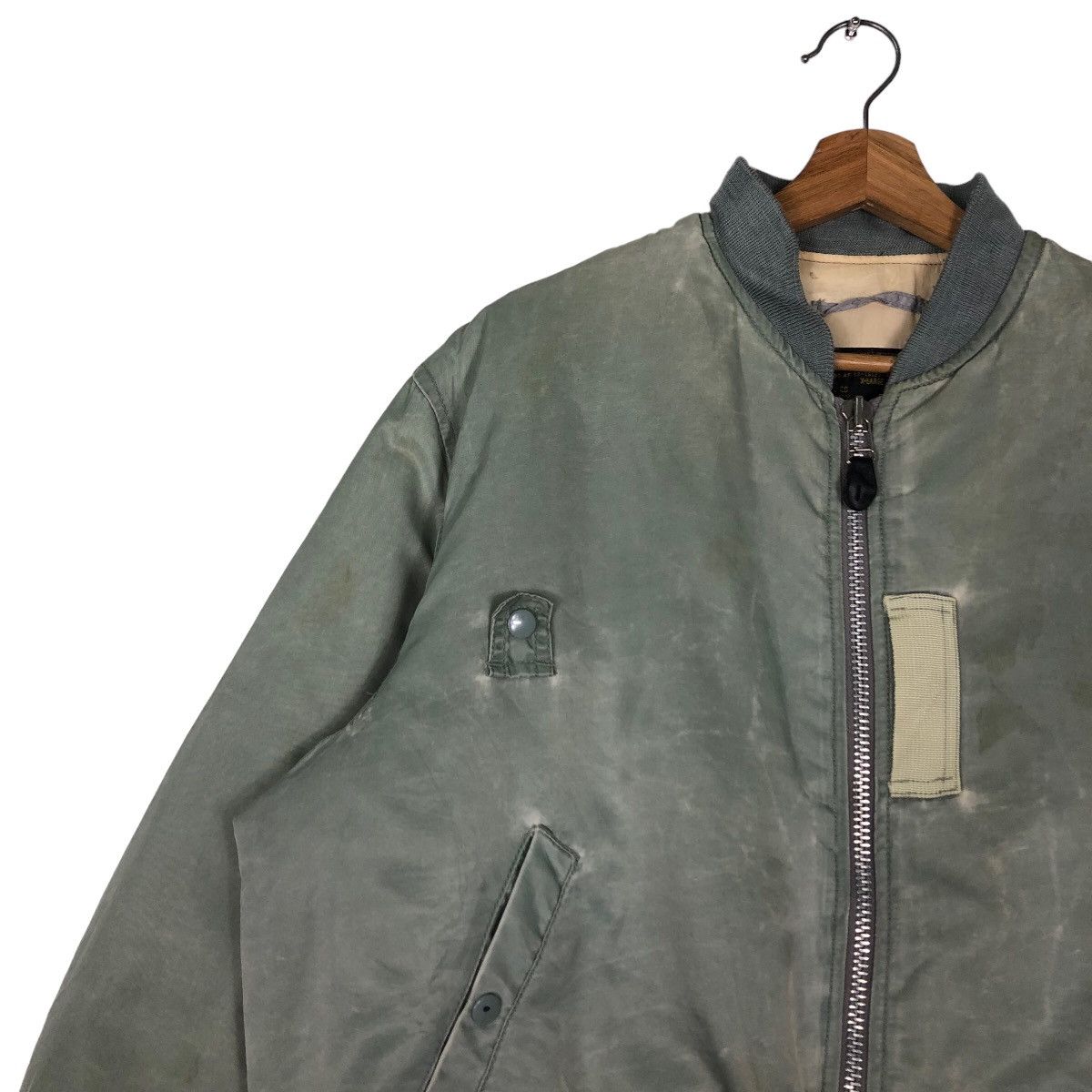 Vintage 🔥Vintage MA-1 Bomber Jacket Houstan Fly Air Forces USA Size US XL / EU 56 / 4 - 8 Thumbnail