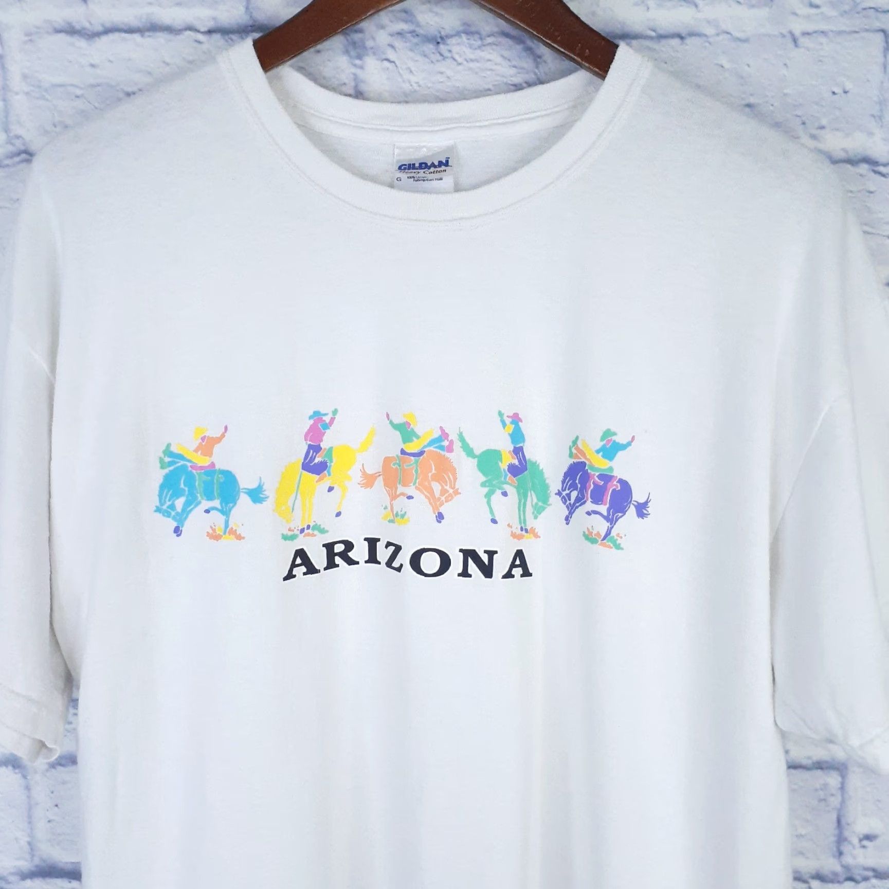 Gildan VINTAGE Arizona Cowboy Rodeo Short Sleeve T-Shirt Fits Small Size US S / EU 44-46 / 1 - 2 Thumbnail