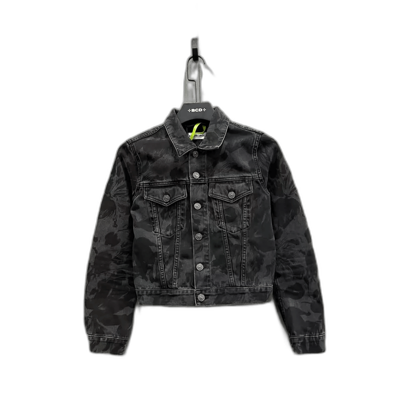 Balenciaga gray floral print denim jacket Size US S / EU 44-46 / 1 - 1 Thumbnail
