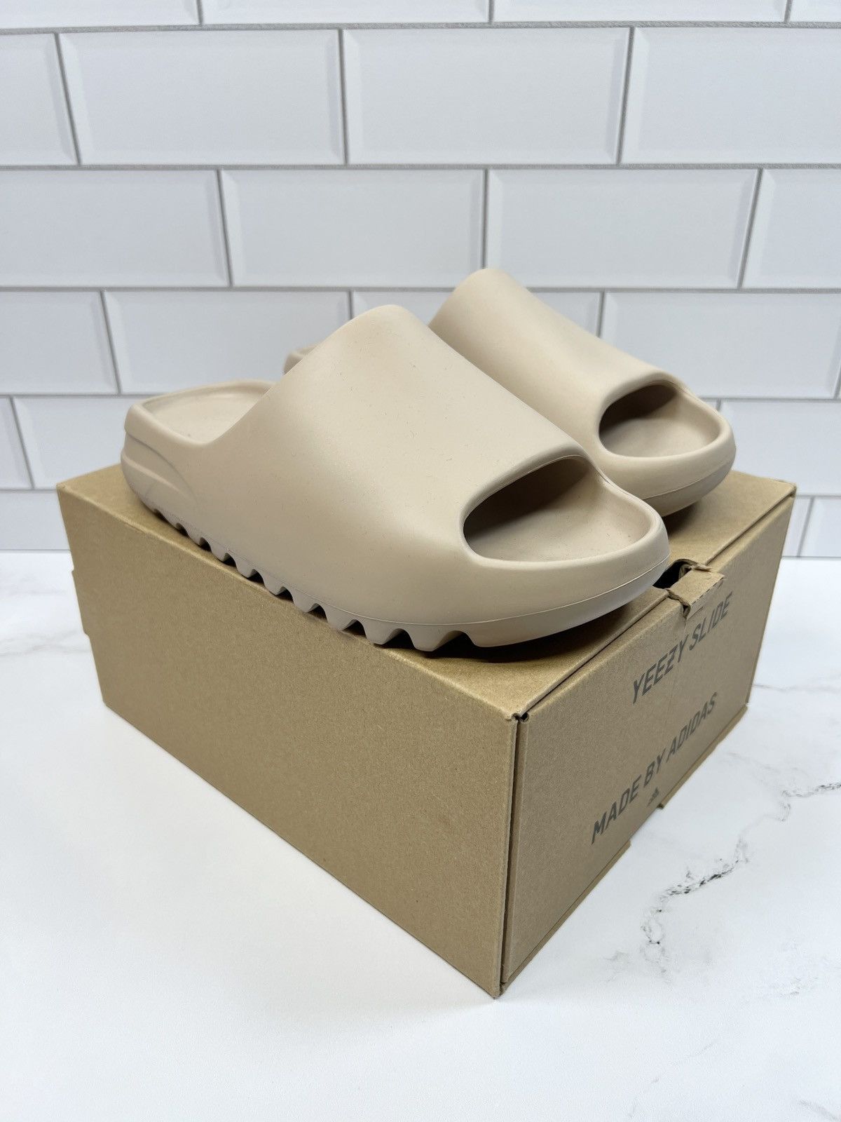 adidas gazelle silver green womens yeezy slides Beige