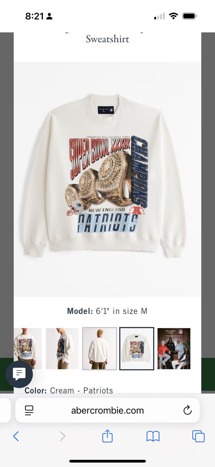 Abercrombie & Fitch Super Bowl Graphic Crewneck Size US M / EU 48-50 / 2 - 1 Thumbnail